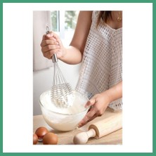 S'82 Lüks Örgülü Paslanmaz Çelik Çırpıcı & Profesyonel Hamur ve Sos Karıştırıcı (32 Cm) BZS82