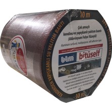 Bitüself Kendinden Yapışkanlı Su Yalıtım Bandı Kırmızı 10 cm Yüksek Performanslı Alüminyum Folyo