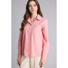 Defacto W7734AZPN111 Pembe %100 Pamuk Basıc Gömlek