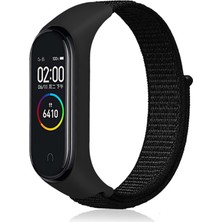 Nezih Case Siyah Hasır Silikon Kordon Xiaomi Mi Band 3/4/5/6/7 Uyumlu Dayanıklı Tasarım