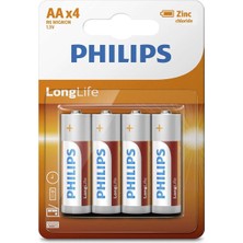 Philips Longlife Çinko Pil Aa X4 (R6L4B/10)