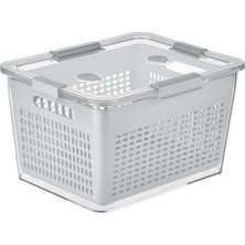 Selka Home - Lavin 7 Litre Açık Gri Saklama Kabı