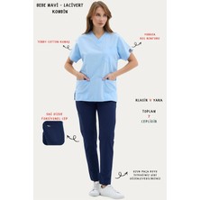 Terry Cotton Scrubs, Likrasız Medikal Forma, Kombin Üniforma, Doktor Hemşire Eczacı Sağlıkçı Üniforması, Hastane Forması