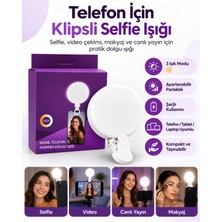 Şarjlı Klipsli Selfie Işığı 3 Işık Modlu Ayarlanabilir Parlaklık Telefon Tablet Laptop Video Çekim Dolgu Işığı