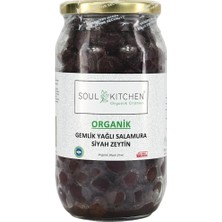 TeknoKapsül Soul Kıtchen Organik Ürünler Gemlik Yağlı Salamura Siyah Zeytin 700GR