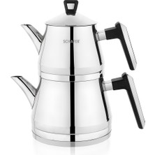 Schafer Premium Çaydanlık Takımı Orta Boy 3 Parça-Inox