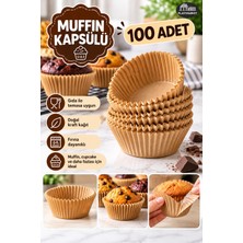 Plastmarket 100 Adet Kraft Kağıt Muffin Kapsülü - Kraft Kağıt Kek Kalıbı