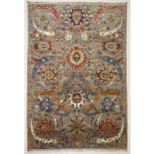 El Dokuma Afgan Halı Sultani Desenli Kök Boya 188 x 276  cm