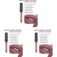 TemmuzX Uzun Süre Kalıcı Kadifemsi Kuruma Yapmayan Mat Likit Ruj - Matte Liquid Lipstick 513 Dry Cranberry (3 Paketi)