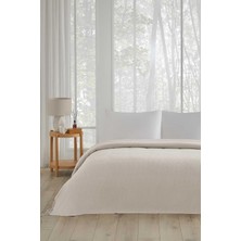 TemmuzX Çift Kişilik Pike Örtü 200X220 Cm, Krem