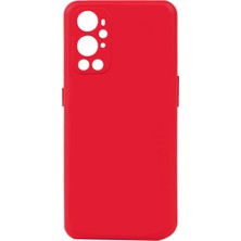 TemmuzX One Plus 9 Pro ile Uyumlu Silikon Kılıf Mat Pastel Renkli Parmak Izi Bırakmayan Yumuşak Kapak Biy Kırmızı