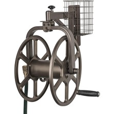 TemmuzX 712 Tek Kollu Navigatör Çok Yönlü Bahçe Hortumu Makarası, 125 Metre Tutar, 5/8-Inç, Bronz