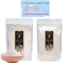 TeknoKapsül Hanzade Bitkisel Limon Tuzu Tane 1 kg + Limon Tuzu Toz 1 kg Set