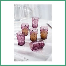 S'82 Akrilik Mürdüm 6'lı Kısa Bardak & Su Meşrubat Kahve Yanı Bardağı 400 ml ( Cam Değildir ) BZS82