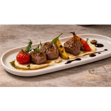 Myg Plus Beyaz Seramik Sunum Tabağı Seti 6'lı Beyaz, Modern Minimalist Tasarım, Restoran ve Ev Kullanımı Için Ideal