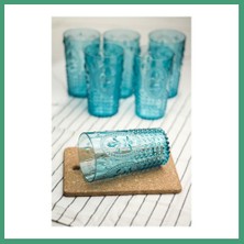 S'82 Akrilik Aquamarin 6'lı Uzun Bardak & Su Meşrubat Bardağı 750 ml ( Büyük Boy & Cam Değildir ) BZS82