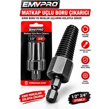 Ellante Emvpro Matkap Uçlu Boru Çıkarıcı Aparat Ters Dişli Kırık Boru ve Musluk Ucu Sökme Aparatı 1/2” 3/4”