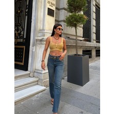 OUT OF STANDART Kadın Cropped Flare Normal Bel Kot Pantolon