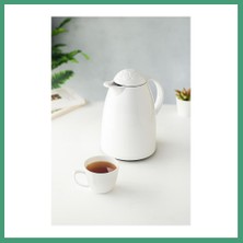S'82 1 Lt Isı Yalıtımlı Çay ve Soğuk Su Termosu Soft Beyaz (12 Saat Sıcak Tutar& Içi Camdır) BZS82