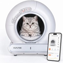 Kurutek Cat-65 Akıllı Kedi Tuvaleti – 65L, 9l Atık Haznesi, Wifi, Mobil Kontrol, Otomatik Temizleme