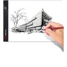 Schulzz A4 Grafik Tablet 33.5 x 23.5 cm Renkli 3 Seviyeli Ayarlanabilir LED Işıklı Çizim Kopyalama Özelliği