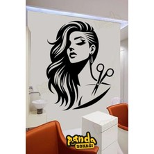 Panda Sokağı Kuaför ve Güzellik Salonu Kendinden Yapışkanlı Duvar , Cam Sticker