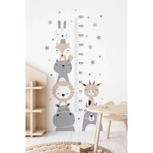 Panda Sokağı Sevimli Arkadaşlar Boy Ölçer Çocuk Odası Duvar Sticker Kreş,okul,anasınıfı, Odanızın Havasını Değiş