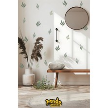 Panda Sokağı Modern Stil, Dekoratif Minimal Yeşil Yapraklar, Ev Dekorasyonu Duvar Sticker, 55 Adet