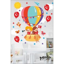 Panda Sokağı Türkiye Uçan Balon Sticker Seti Kreş,anakolu, Çocuk Odası Yüksek Kalite
