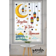 Panda Sokağı Ramazan Ayı Temalı Cam Duvar Süsleri Hoşgeldin Ramazan Sticker Seti Ramazan Süsleri