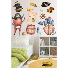 Panda Sokağı Korsan, Korsan Gemileri Çocuk Odası Sticker Kendinden Yapışkanlı Sticker