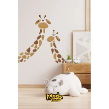 Panda Sokağı Mutlu Zürafalar Anne Bebek Zürafa Sticker Seti, Zürafa Duvar Sticker