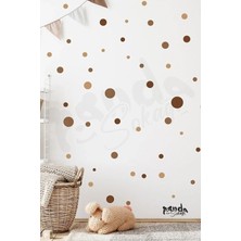 Panda Sokağı Soft Kahverengi Tonlar Puantiye Set Renkli 100 Parça Yuvarlak Kahve Tonları Duvar Dekorasyon 3-7 cm