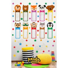 Panda Sokağı Renkli Hayvanlı Çarpım Tablosu Eğitici Anaokulu Çocuk Odası Kreş Duvar Sticker Seti