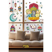 Panda Sokağı Hoşgeldin Ramazan Çocukları Sticker Seti, Sarkıt Fenerler, Ramazan Sticker,