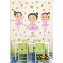 Panda Sokağı Balerin Kızlar , Yıldızlar Kendinden Yapışkanlı Duvar Sticker