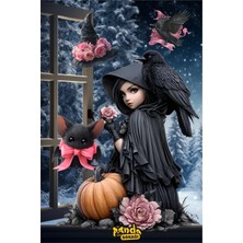 Panda Sokağı Hallowen Cam Duvar Sticker Seti, Hallowen Party Sticker, Cadılar Bayramı Sticker
