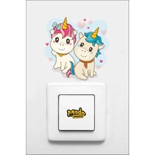 Panda Sokağı Unicorn Priz Dekoratif Sticker Seti