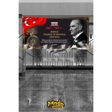 Panda Sokağı Atatürk 10 Kasım Afişi Branda Baskı 200X100 Atatürkü Anma