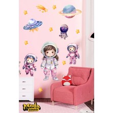Panda Sokağı Astronot Kızlar ve Arkadaşları , Uzay Gemileri Sticker Kendinden Yapışkanlı Sticker