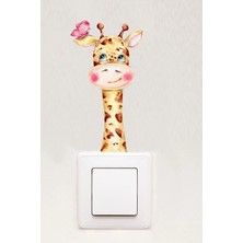 Panda Sokağı Priz Sevimli Zürafa ve Kelebek Çocuk Odası Dekoratif Priz Sticker