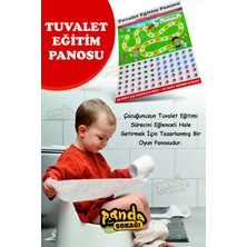 Panda Sokağı Tuvalet Eğitimi Sticker Panosu Eğlenceli ve Eğitici 30X42 Özel Kesimli Kendinden Yapışanklı Sticker