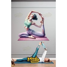 Panda Sokağı Pilates Kendinden Yapışkanlı Duvar Kağıdı Sticker, Pilates Sticker,