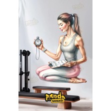 Panda Sokağı Pilates Salonu Sticker Kendinden Yapışkanlı Ev Yatak Odası Balkon Duvar Kağıdı Dekorasyonu Sticker