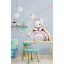 Odak Reklam Gökkuşağı ve Tavşan Çocuk Odası Duvar Sticker
