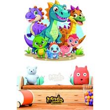 Panda Sokağı Dinazor ve Çocukları Çocuk Odası Duvar Sticker, Dinazor Sticker, Çocuk Odası, Kreş, Anaokulu Sticker