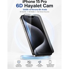 Aydogan's Ekran Koruyucu iPhone 15 Pro ile Uyumlu, 6d Hayalet Kırılmaz Cam, 9h Sertlik, Şeffaf, Temperli Cam