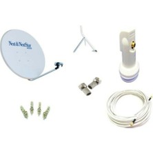 Next Nextstar 70 cm Yüksek Performanslı Çanak Anten Seti (Çanak+LNB+10 mt Kablo+2 Konnektör+4 Çelik Dübel)