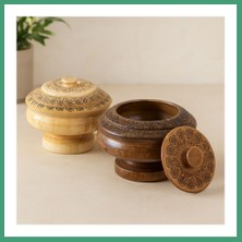 S'82 Ahşap Ayaklı Desenli Şekerlik Kapaklı BZS82