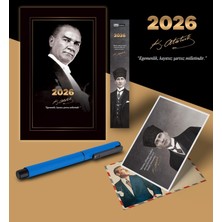Aydogan's 2026 Gazi Paşa Atatürk Ajandası Ayraç Kartpostal Kalem - Mavi